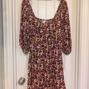 Billabong Multicolor Floral Long Sleeve Dress